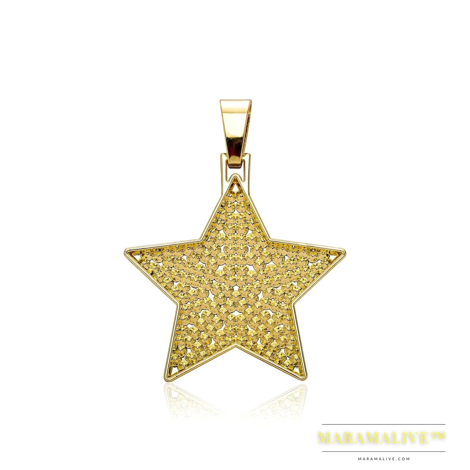 Men Hip Hop five-pointed Star Pendant Necklace Iced Out Bling Rhinestone Hiphop Necklaces Fashion Jewelry