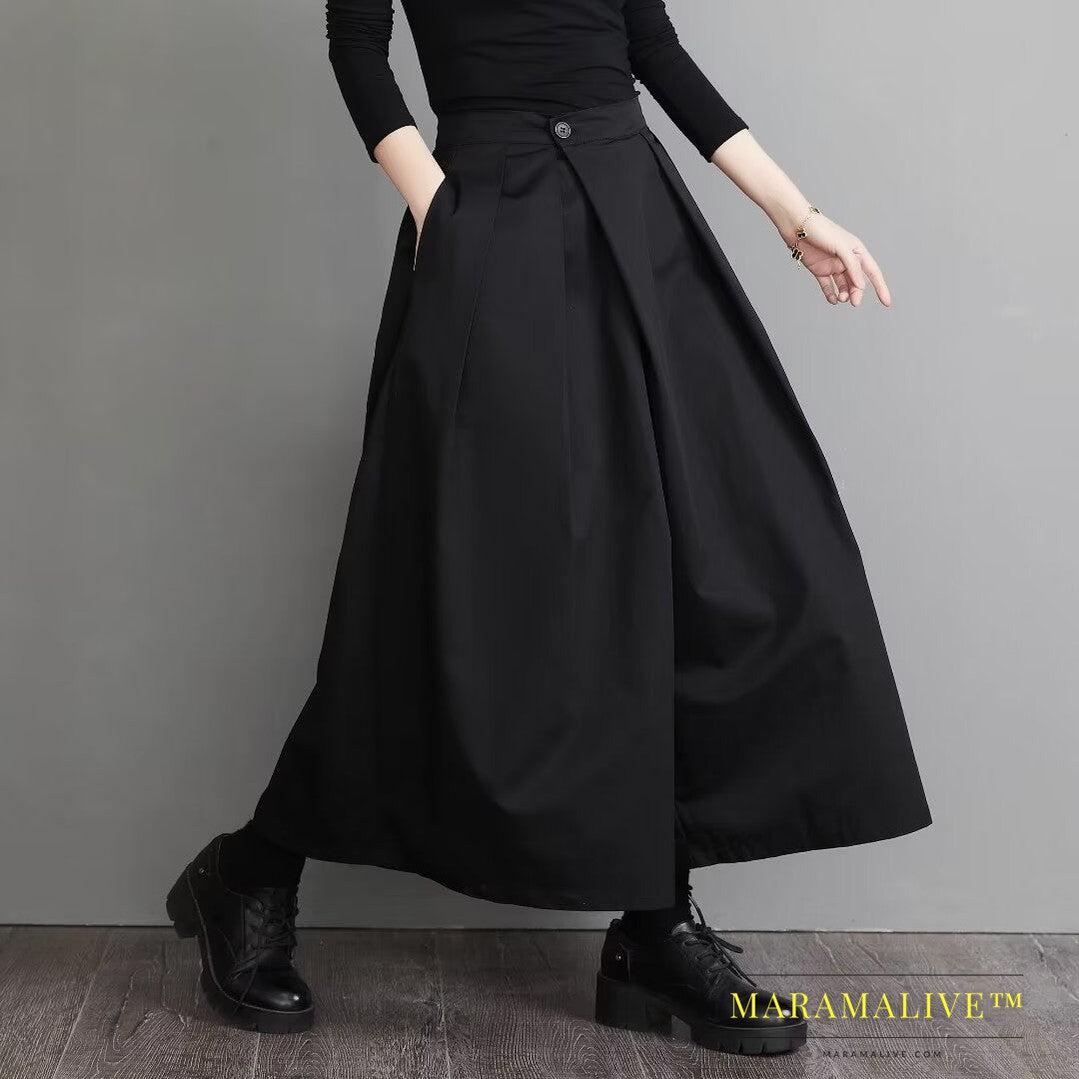 Men's And Women's Neutral Autumn High Waist Slimming Irregular Niche Japanese Loose Wide Leg Pants