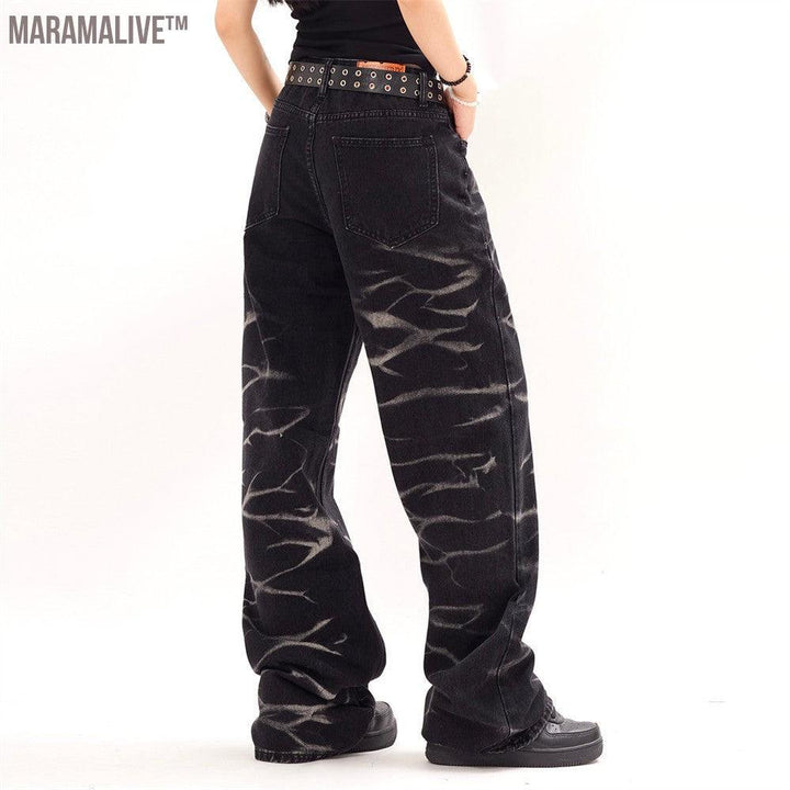 Men's And Women's Punk Hip Hop Casual Wide-leg Straight Pants