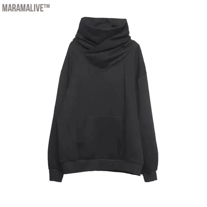 Men's Darkwear High Collar Sweater Autumn New Gothic Hooded Fashion Chic Tide Large Size Hoodies Punk Tactical Top