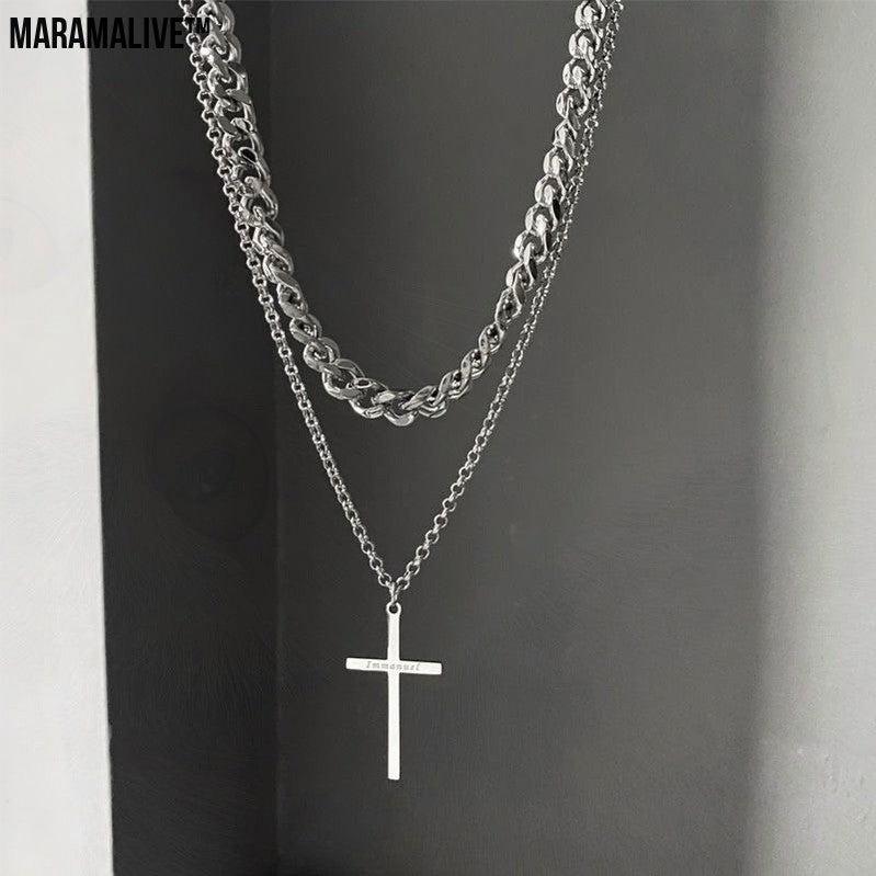 Men's Double-layer Hip Hop Twin Multi-layer Necklace