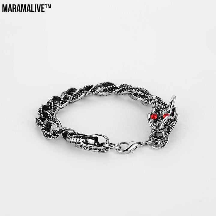 Men's Dragon Super Cool Grain Titanium Steel Bracelet