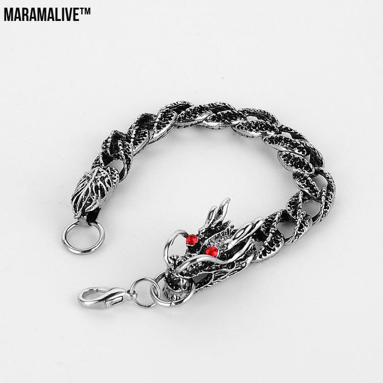 Men's Dragon Super Cool Grain Titanium Steel Bracelet