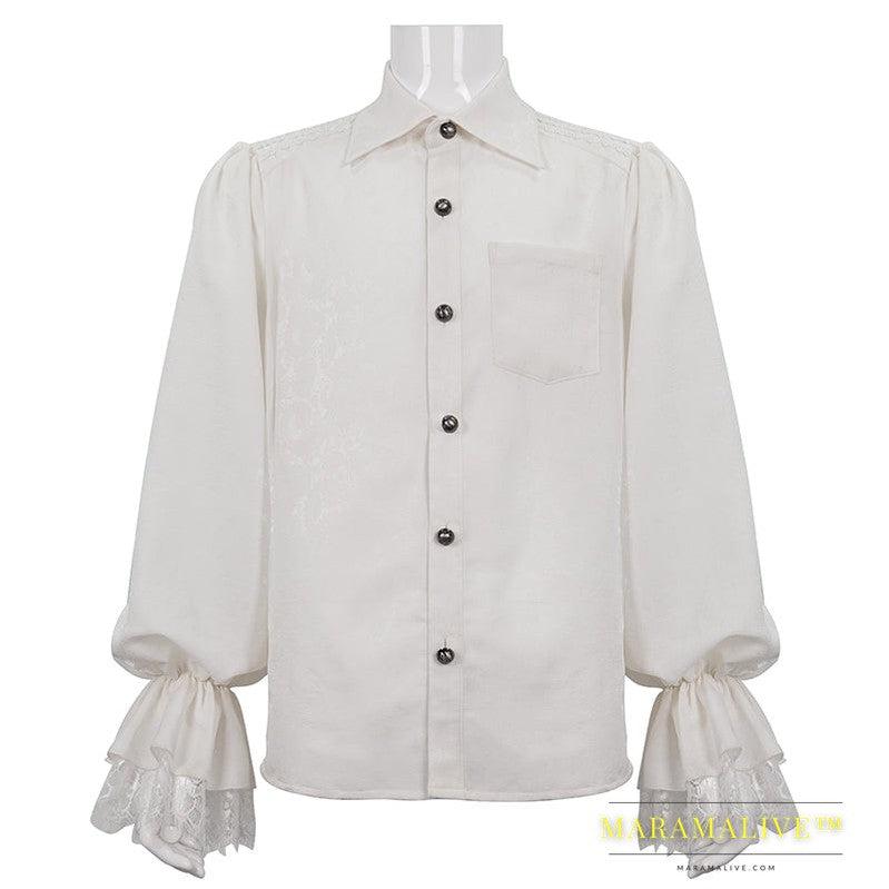 Men's Ruffled Gothic Long Sleeved Shirt