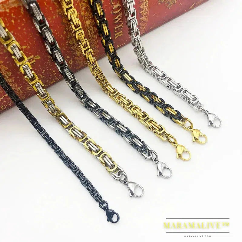 Men's Stainless Steel King Chain Necklace with Pendant