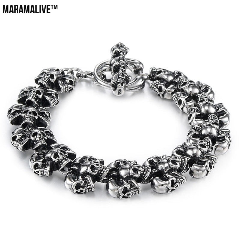 Men's Vintage Ornament Gothic Skull Bracelet