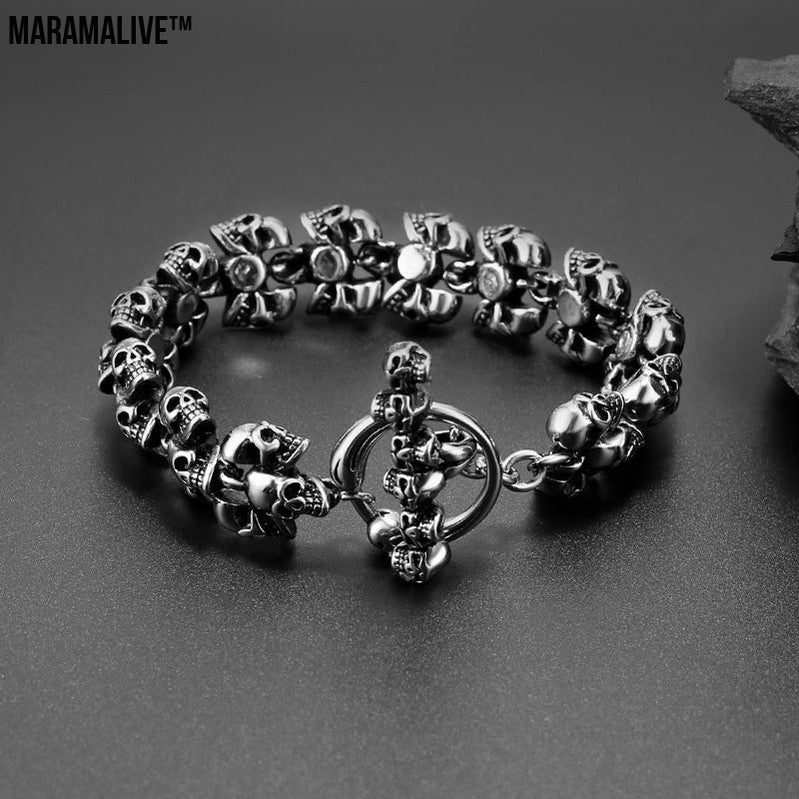 Men's Vintage Ornament Gothic Skull Bracelet