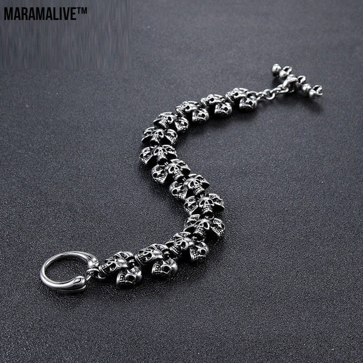 Men's Vintage Ornament Gothic Skull Bracelet