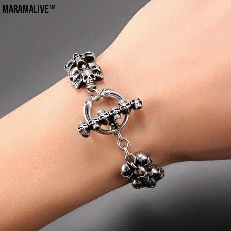 Men's Vintage Ornament Gothic Skull Bracelet