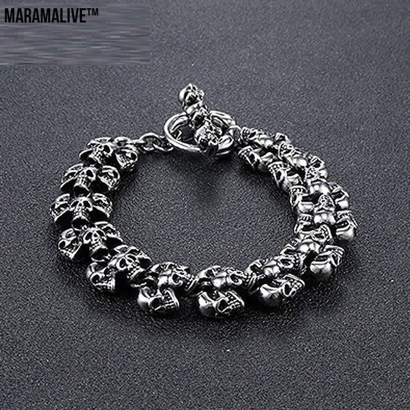 Men's Vintage Ornament Gothic Skull Bracelet