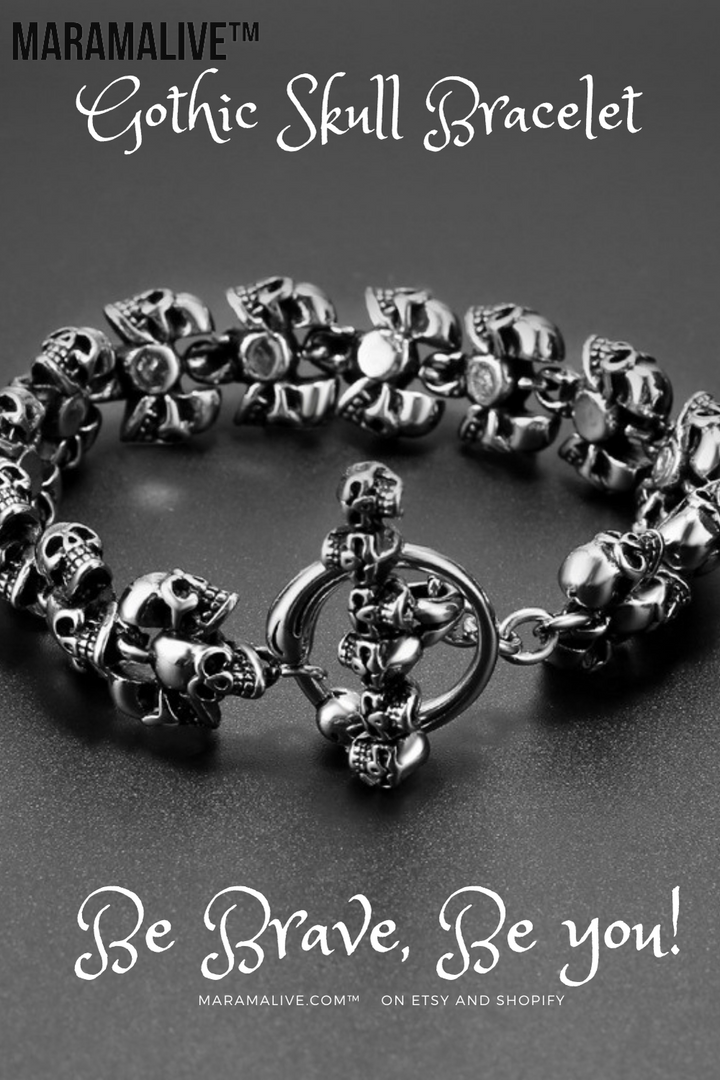 Men's Vintage Ornament Gothic Skull Bracelet