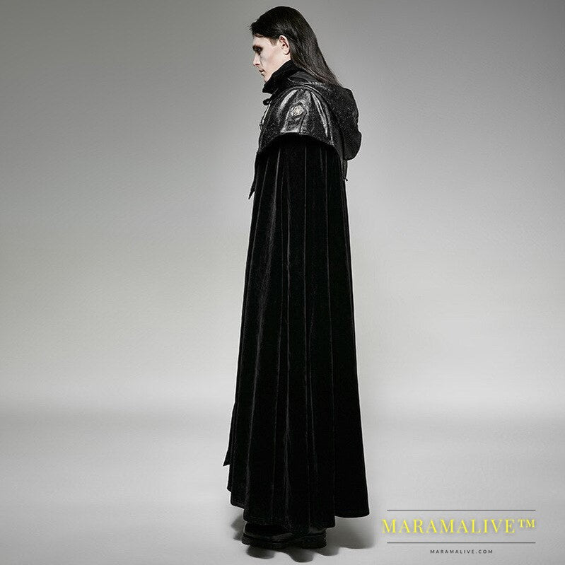 Men's Windbreaker Cloak Punk Retro Long Cloak Coat