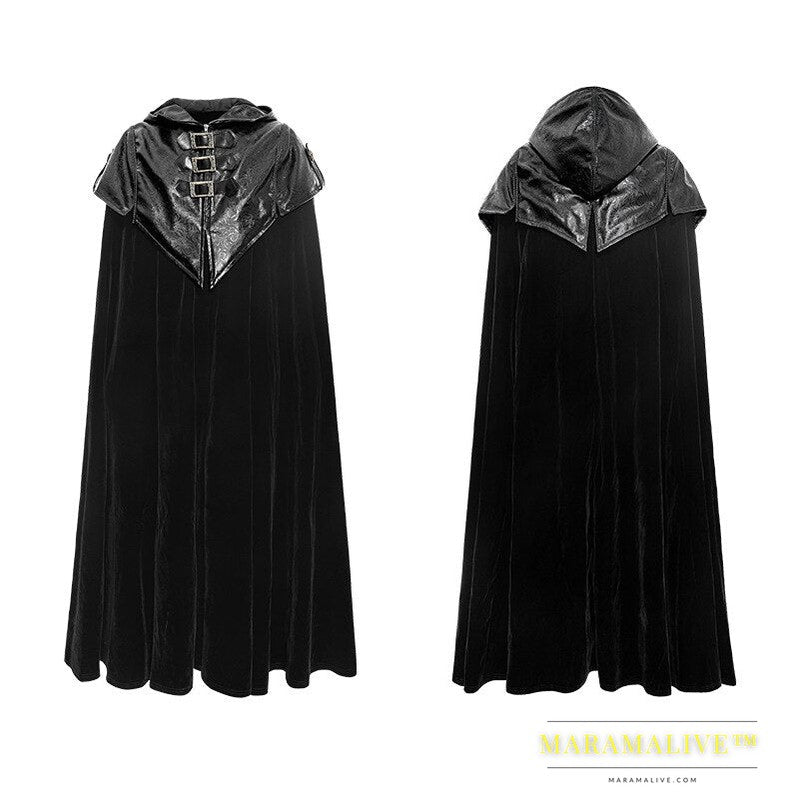 Men's Windbreaker Cloak Punk Retro Long Cloak Coat