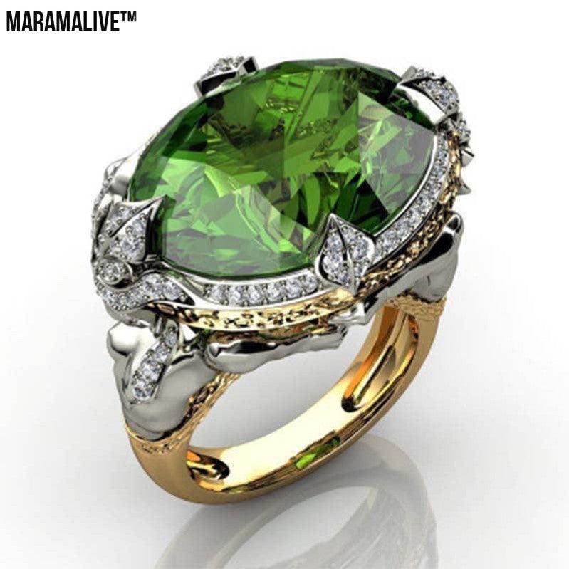 Mermaid green diamond ring