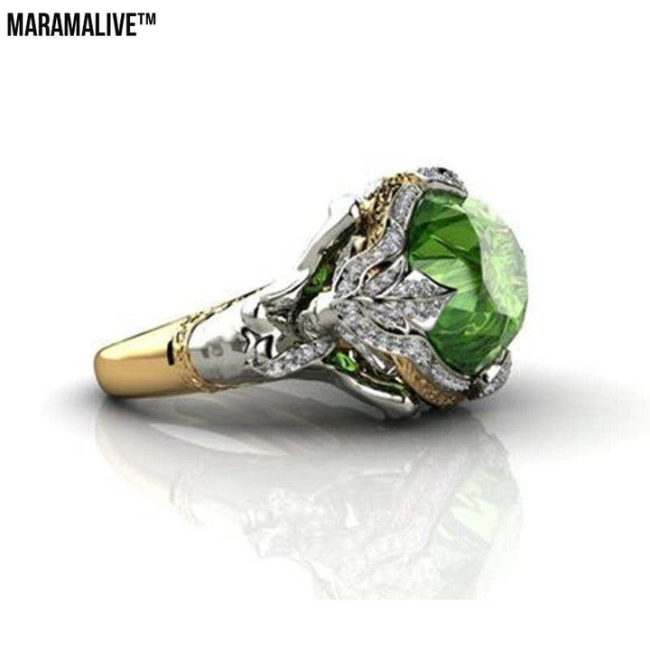 Mermaid green diamond ring