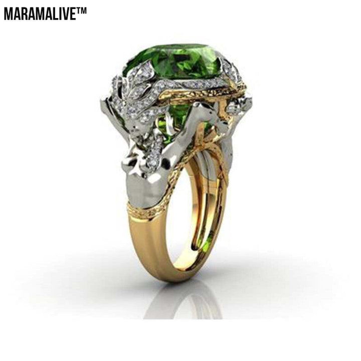 Mermaid green diamond ring