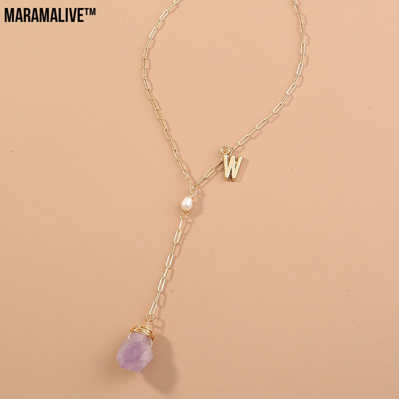 Minimalist Amethyst Stone Clavicle Chain