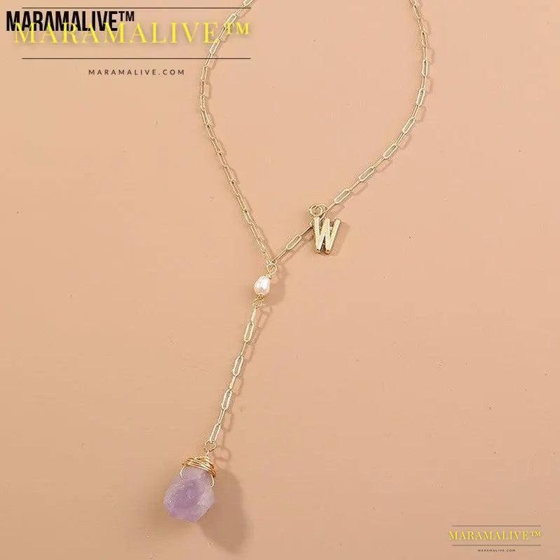 Minimalist Amethyst Stone Clavicle Chain