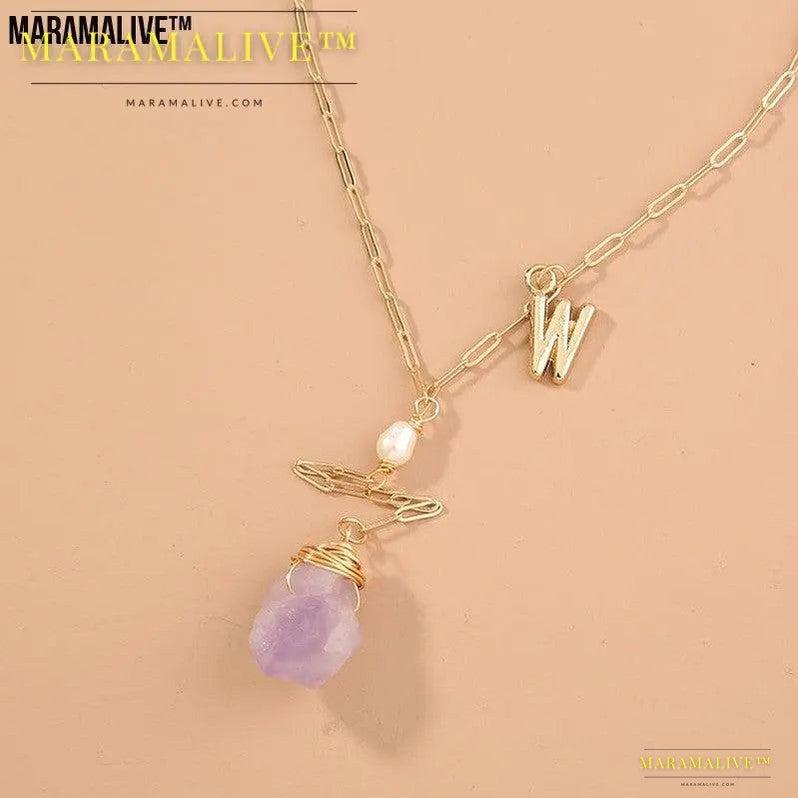 Minimalist Amethyst Stone Clavicle Chain