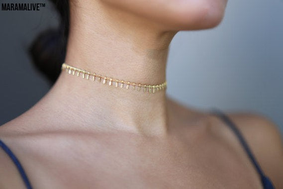 Minimalist Copper Embossed Necklace