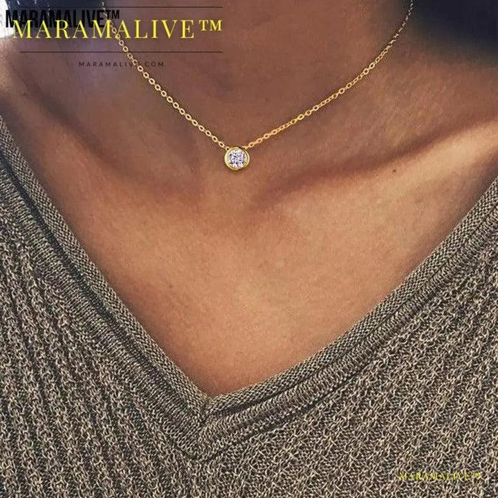 Minimalist Zircon Clavicle Chain