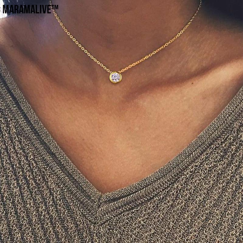 Minimalist Zircon Clavicle Chain