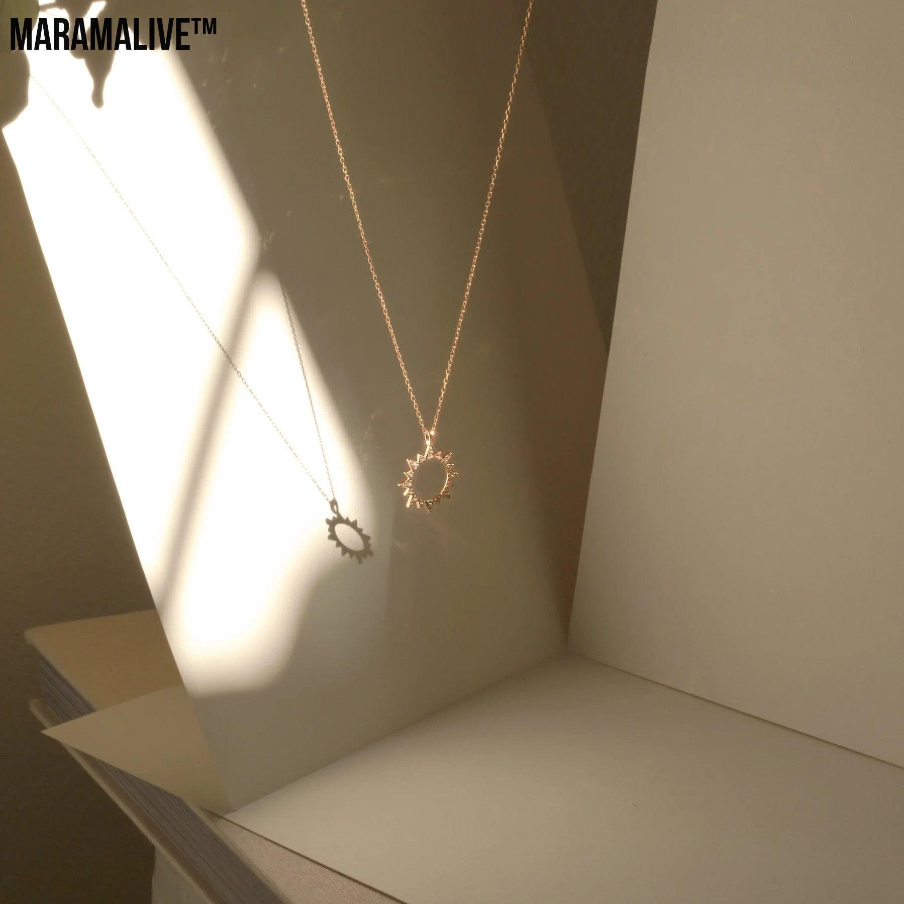 Minimalist Zircon Sun Necklace