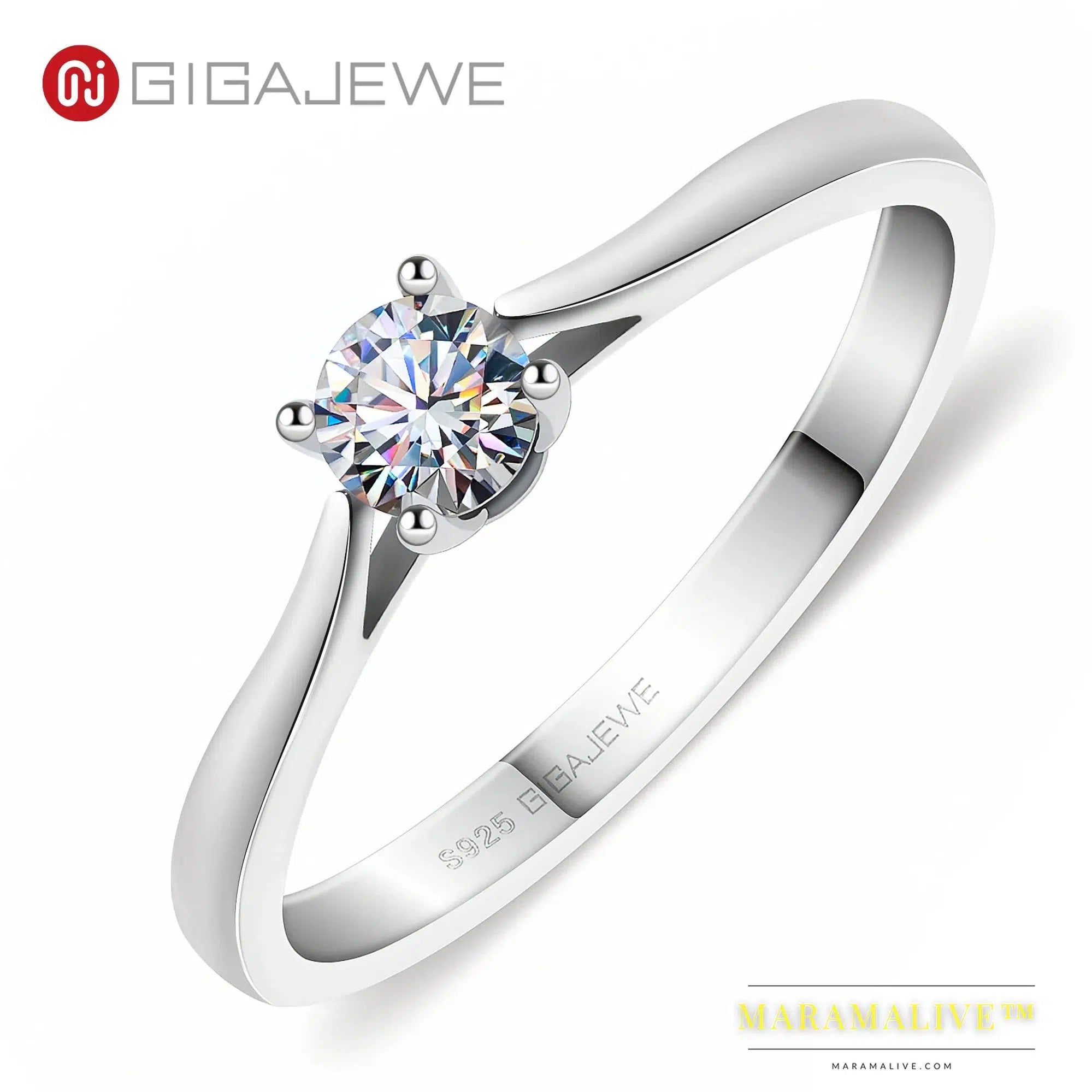 Moissanite 0.3ct 4mm Round Cut Blue/Pink/white 925 Silver Ring Diamond Test Passed Fashion Claw Setting Woman Girl Gift