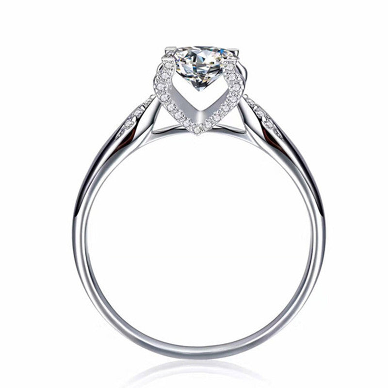 Moissanite Bull Head Ring Classic Four Prongs