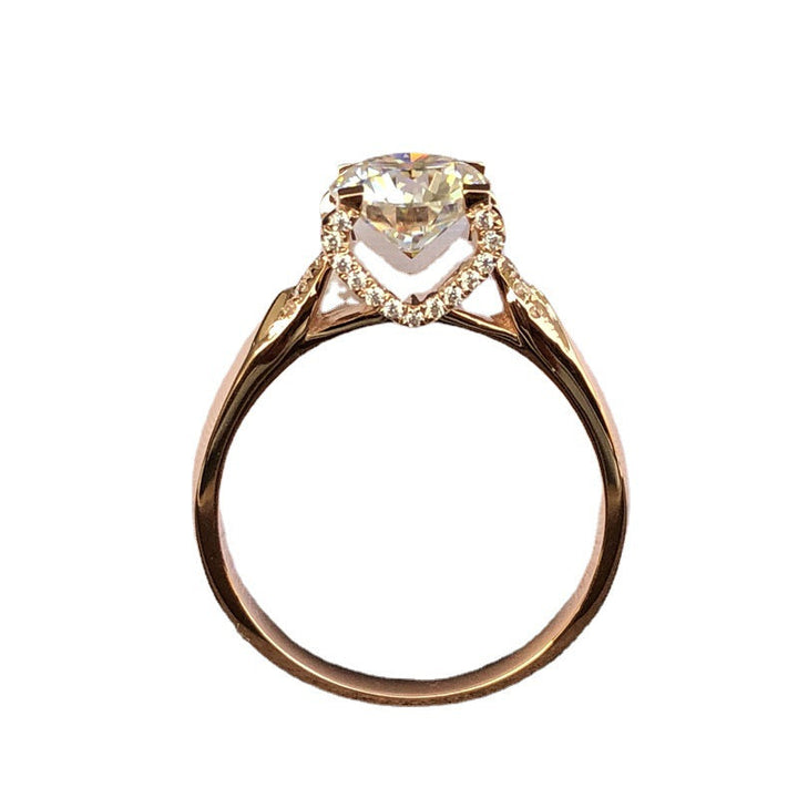 Moissanite Bull Head Ring Classic Four Prongs