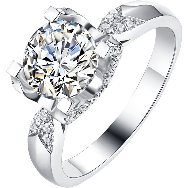 Moissanite Bull Head Ring Classic Four Prongs