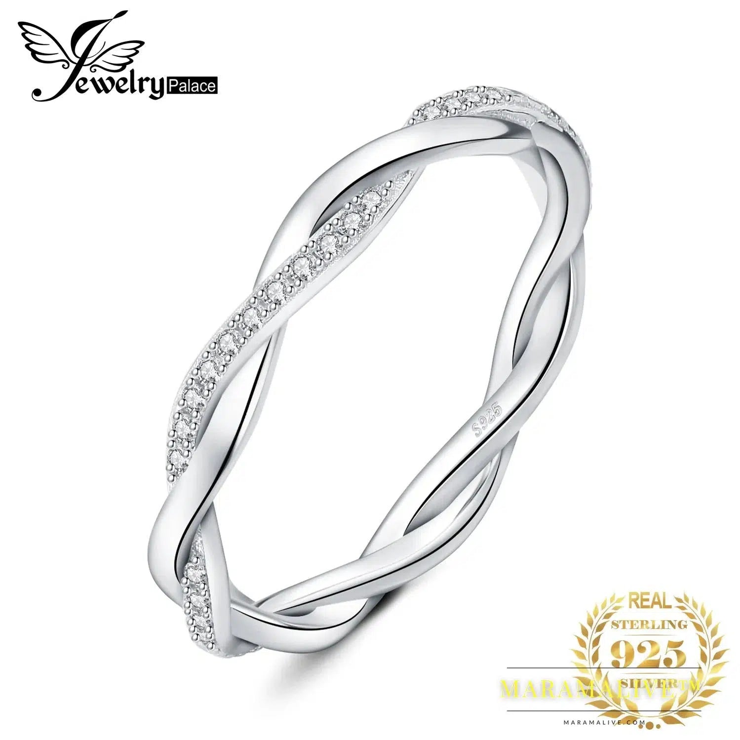 Moissanite D Color Love Rope Infinity 925 Sterling Silver Stackable Band Ring for Woman Yellow Rose Gold Plated