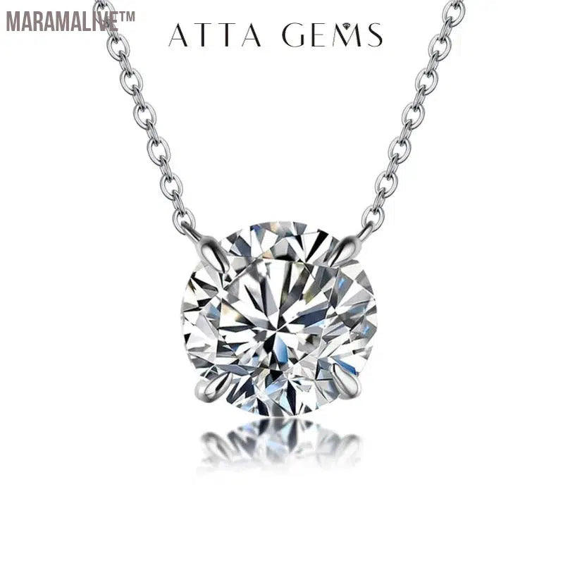 Moissanite Diamond 6.5mm 1CT Necklace For Woman Pendant 925 Silver Necklace For Women Chains Party Bridal Fine Jewelry