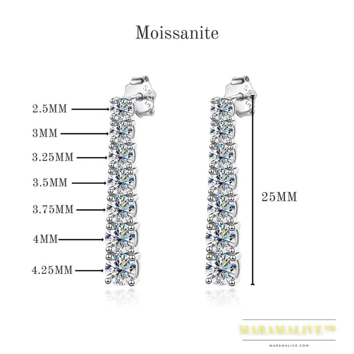 Moissanite & Diamond Drop Earrings with Tassels