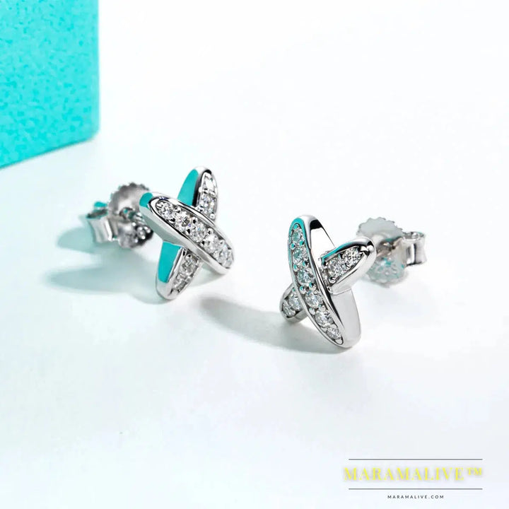 Moissanite Diamond Earrings 925 Sterling Silver D Color VVS1 Moissanite Classic Cross Stud Earrings For Woman Jewelry