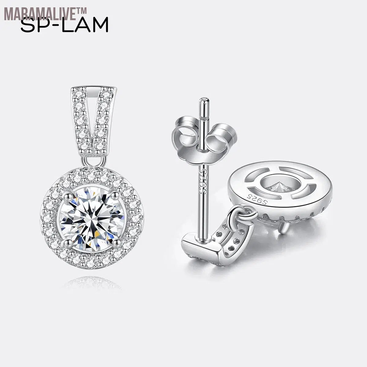 Moissanite Drop Earrings 925 Silver Women Luxury Real GRA I Ct Bridal Wedding Engagement Earing Fine Jewelry Free Shipping