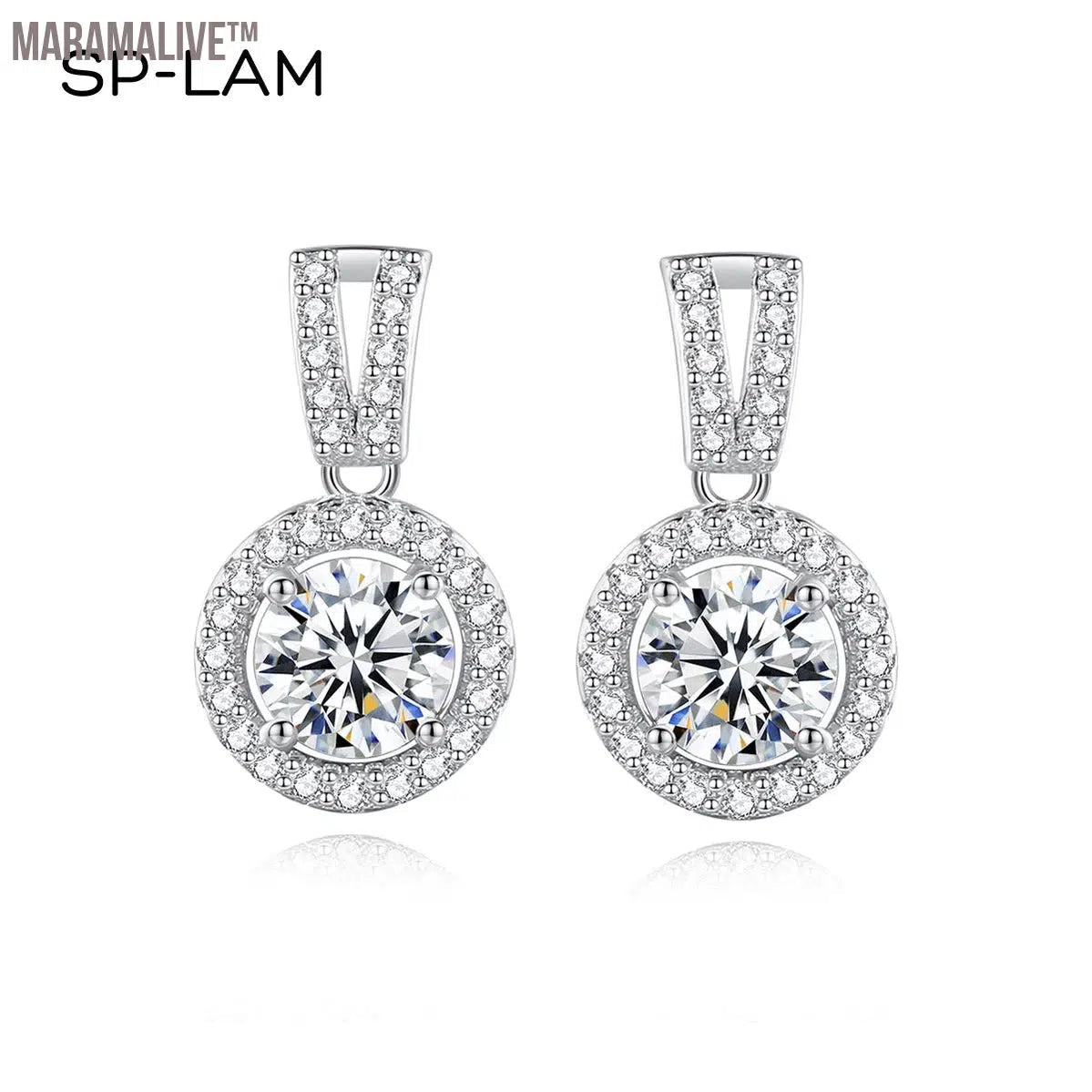 Moissanite Drop Earrings 925 Silver Women Luxury Real GRA I Ct Bridal Wedding Engagement Earing Fine Jewelry Free Shipping