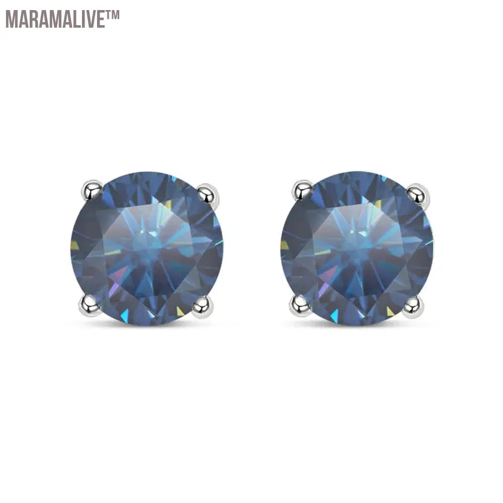 Moissanite Earring S925 Sterling Sliver Plated with 18k White Gold Earring for Women Man Sparkling Fine Jewelry