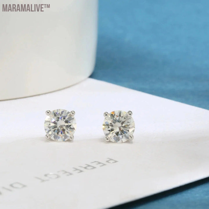 Moissanite Earrings for Women 925 Sterling Silver Plated 18K Gold Earrings Fashion Wedding Lab Created Diamond Gift for Jewelry