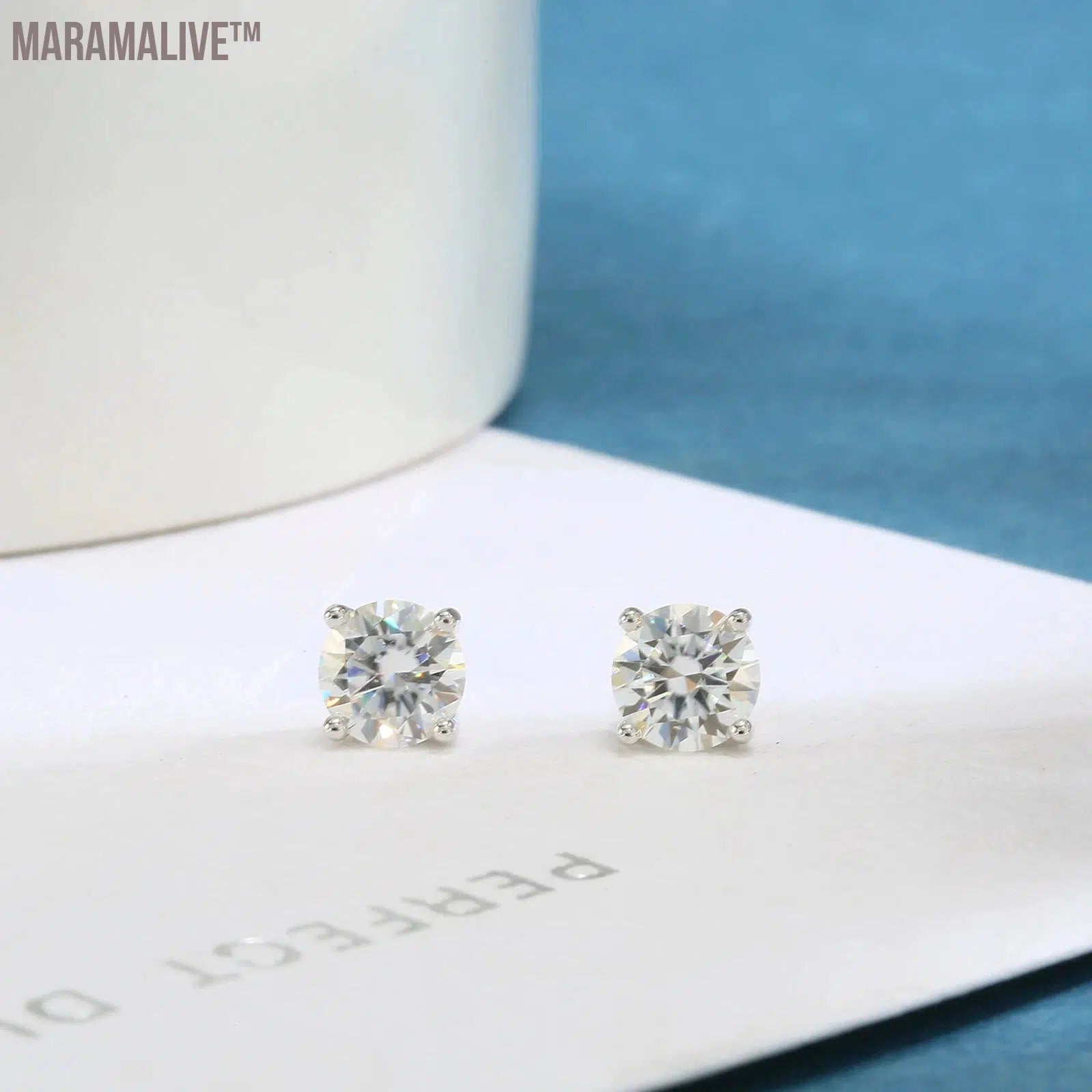 Moissanite Earrings for Women 925 Sterling Silver Plated 18K Gold Earrings Fashion Wedding Lab Created Diamond Gift for Jewelry