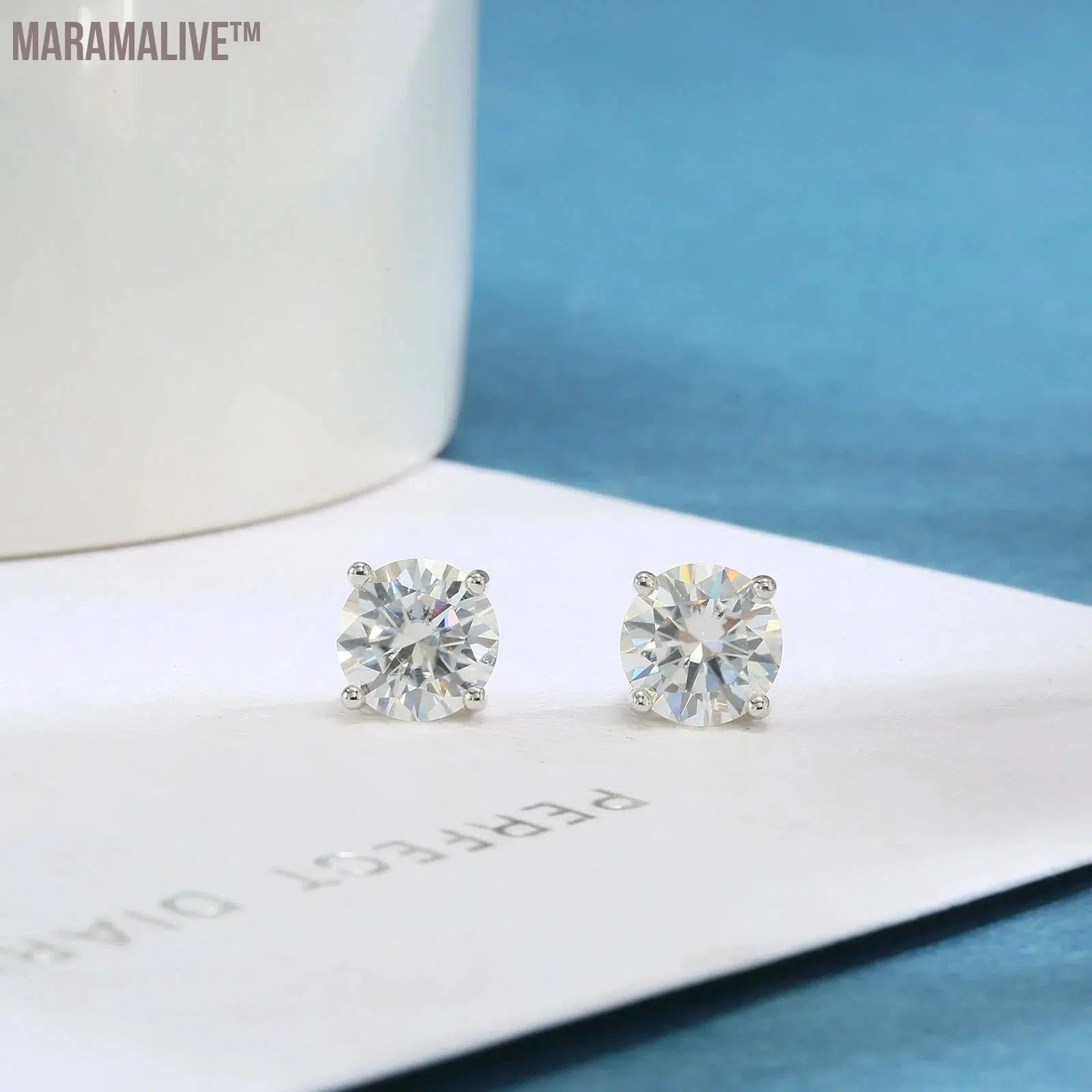 Moissanite Earrings for Women 925 Sterling Silver Plated 18K Gold Earrings Fashion Wedding Lab Created Diamond Gift for Jewelry