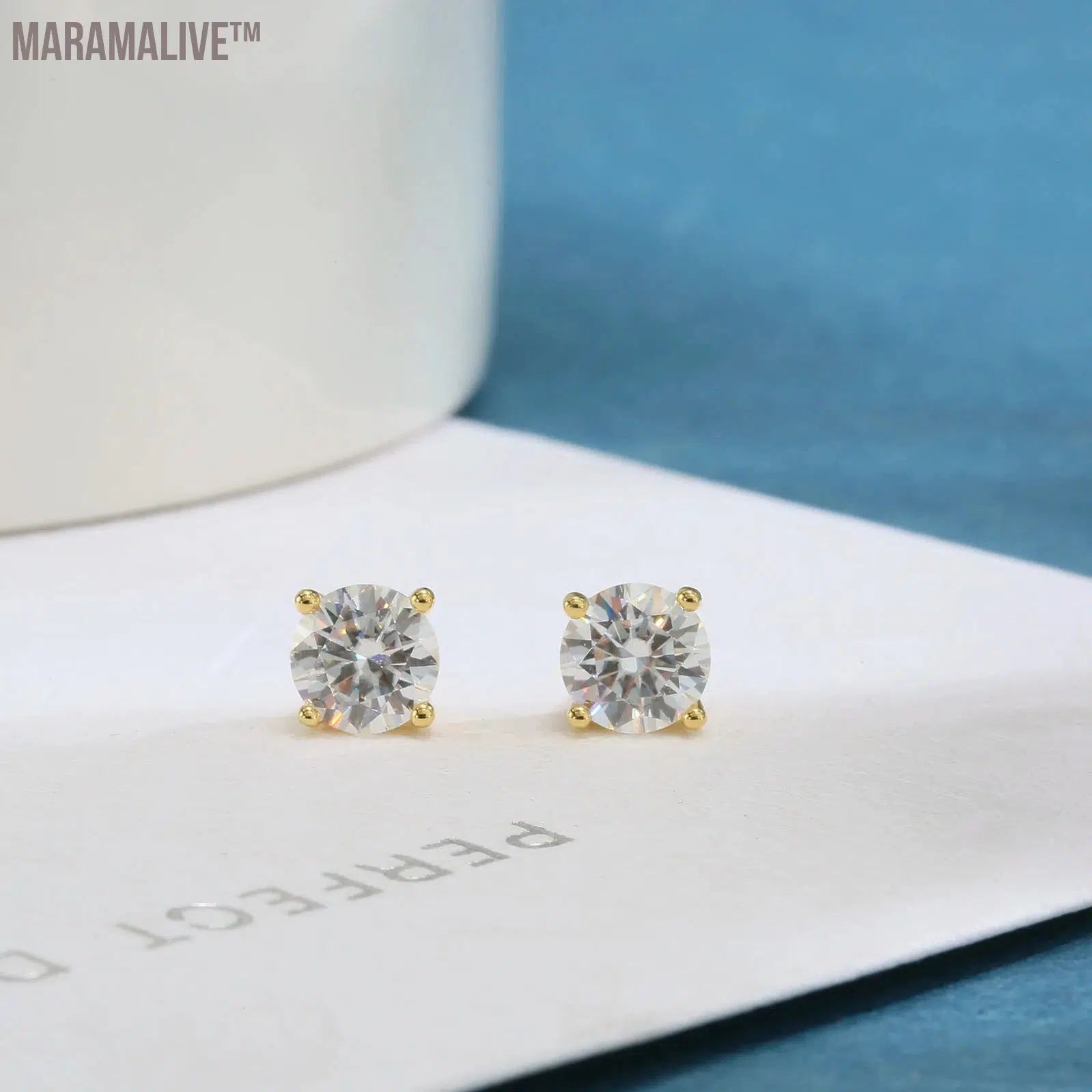 Moissanite Earrings for Women 925 Sterling Silver Plated 18K Gold Earrings Fashion Wedding Lab Created Diamond Gift for Jewelry