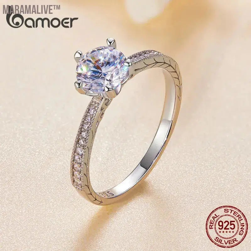 Moissanite Engagement Rings for Her in Sterling Silver