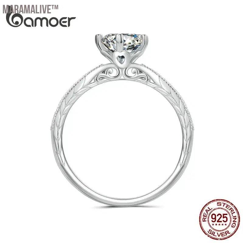 Moissanite Engagement Rings for Her in Sterling Silver