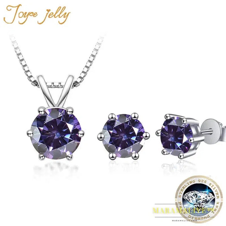 Moissanite Jewelry Set with GRA Sterling Silver 925 Necklace Earrings Wedding Fine Jewelry Pass Diamond Tester