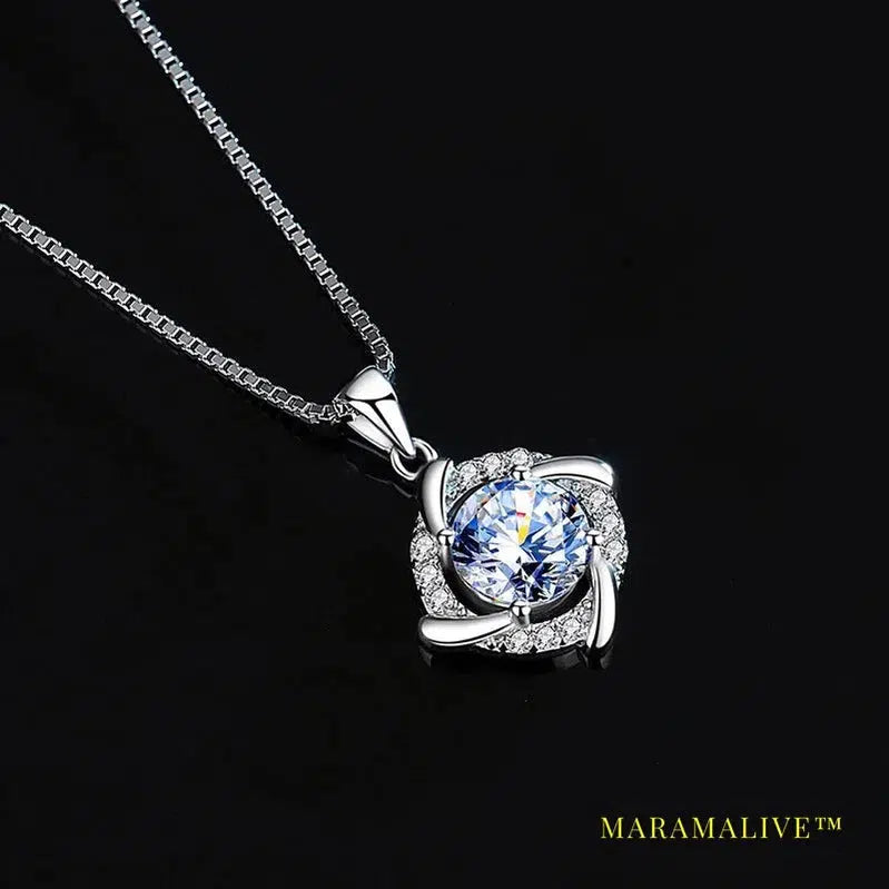 Moissanite Necklace for Women 925 Sterling Sliver Plated 18k White Gold Pendant Wedding Party Jewelry with Certificates