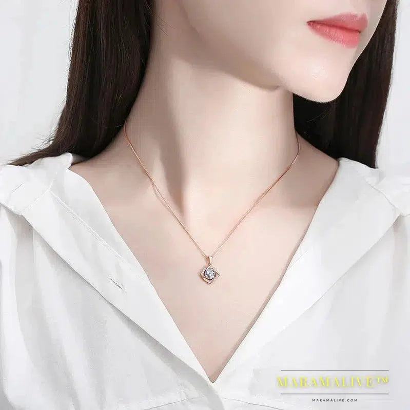 Moissanite Necklace for Women 925 Sterling Sliver Plated 18k White Gold Pendant Wedding Party Jewelry with Certificates