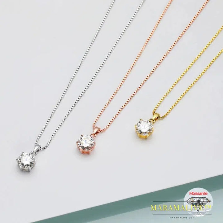 Moissanite Pendant Necklaces For Women Sterling Silver 925 D Color VVS Lab Diamond Fine Jewelry Wedding Party Gift