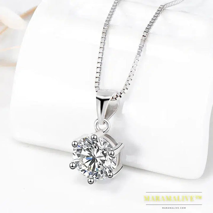 Moissanite Pendant Necklaces For Women Sterling Silver 925 D Color VVS Lab Diamond Fine Jewelry Wedding Party Gift