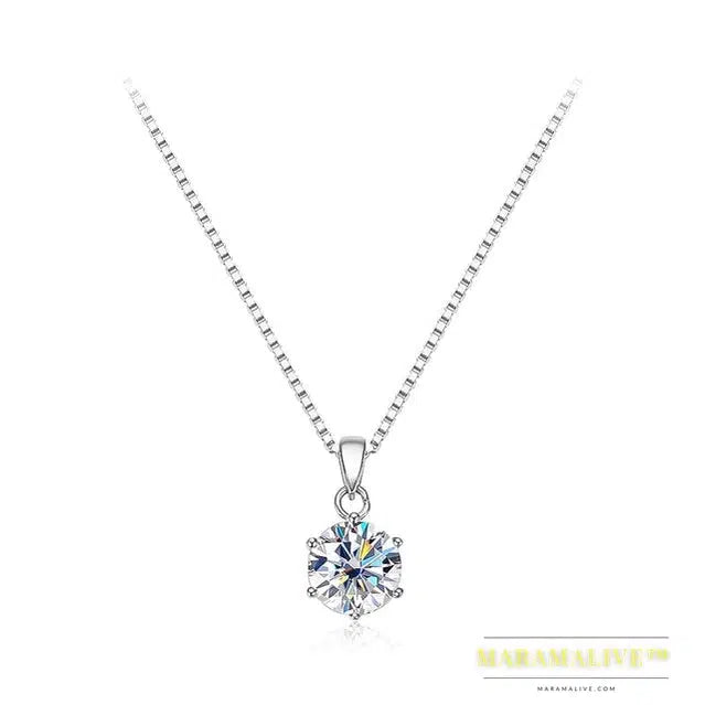 Moissanite Pendant Necklaces For Women Sterling Silver 925 D Color VVS Lab Diamond Fine Jewelry Wedding Party Gift